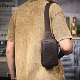 Double Zipper Leather Detail Crossbody Bag