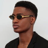 Luxury Craft Oval Black Gold Sunglasses