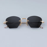 Japanese Style Rimless Alloy Sunglasses