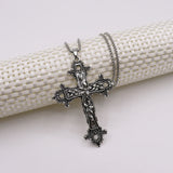 Creative Flower Pattern Cross Necklace