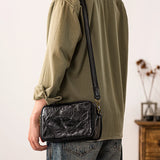 Textured Genuine Leather Sling Bag