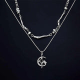 Collar Cruz Estrella Doble Capa