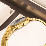 Gold Alloy Band Numberless Watch