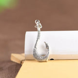 Relief Pattern Fishhook Pendant