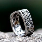 Rune Square Nordic Knot Ring