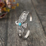 Tribal Eagle Cuff with Turquoise Gemstone Bracelet