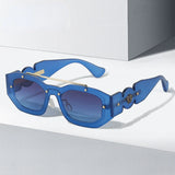 Double Bridge Irregular Polycarbonate Sunglasses