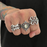 Punk Hollow Out Pattern Ring Set