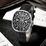 Black Enamel Engraved Watch