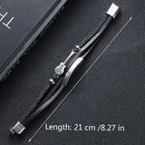 Guitar Charm Leather Multi-Layer Bracelet