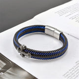 Cross Leather Double Layer Bracelet