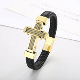 Cross Metal Leather Bracelet