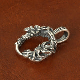 Relief Lily Flowers Circle Pendant