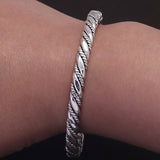 Solid 999 Silver Twisted Woven Bracelet