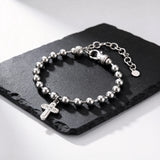 Rosary Cross Adjustable Beaded Bracelet