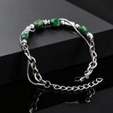 Green Natural Stone Chain Bracelet
