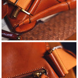 Shiny Genuine Leather Messenger Bag