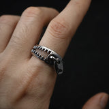 Retro Zip-Up Zipper Open Ring