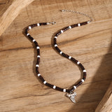 Metal Charm Wood Beads Necklace