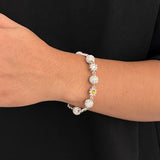 Rhinestone Sunflower Charm Bracelet