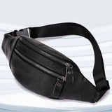 Double Zipper Leather Crossbody Bag