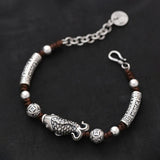 Retro Fish Beaded Sterling Silver Bracelet