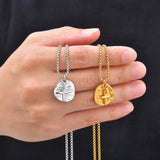 Small Coin Cross Pendant Necklace