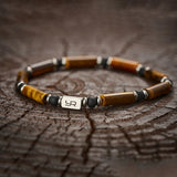 Retro Men's Tiger Eye Beads Bracelet