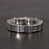 Round Retro Dark Sterling Silver Ring