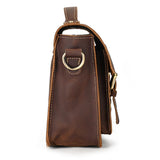 Vintage Brown Leather-Style Messenger Bag