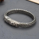 Dual Braid Skull Bracelet