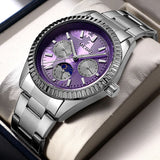 Montre d'affaires en acier inoxydable à cadran texturé