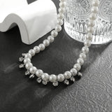 Hip-Hop Faux Pearl Beads Necklace