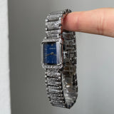 Crystal Bezel Square Watch