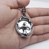 Skeleton Mirror Pendant Gothic Necklace