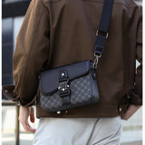 Geometric Jacquard Pattern Men's Crossbody Bag