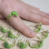 Tiny Embrace Frog Design Ring