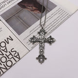Creative Flower Pattern Cross Necklace