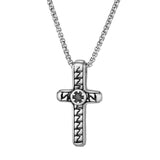Collier élégant à pendentif croix texturé