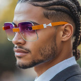 Steampunk Big Square Men's Sunglasses