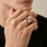 Mini Black Zircon Stainless Steel Ring