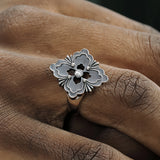 Retro Lucky Four-Leaf Clover Open Ring