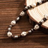 Men's Skull Woods Beaded Necklace