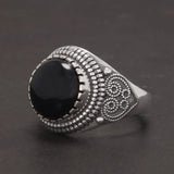 Black Deep Eye Adjustable Ring