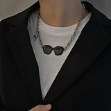 Mini Sunglasses Cross Chain Necklace