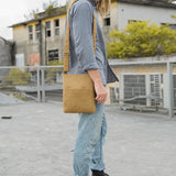 Minimalist Stitched Trim Leather Messenger Bag