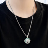 Openable Lion Head Round Pendant