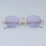 Japanese Style Rimless Alloy Sunglasses