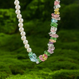 Irregular Acrylic Pearl Splicing Necklace