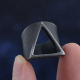 Geometric Vintage Hollow Triangle Ring